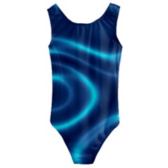 Blue Wavy Kids  Cut-out Back One Piece Swimsuit