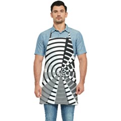 Nine Bar Monochrome Fade Squared Wheel Kitchen Apron