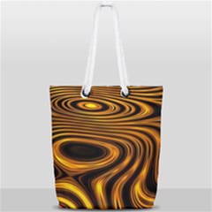 Wave Abstract Lines Full Print Rope Handle Tote (small)