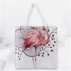 Watercolor Flamingo Grocery Tote Bag
