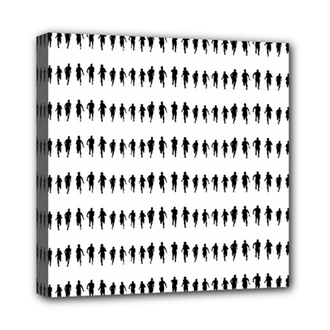 Athletic Running Graphic Silhouette Pattern Mini Canvas 8  X 8  (stretched)