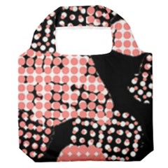 Abstrait Effet Formes Noir/rose Premium Foldable Grocery Recycle Bag