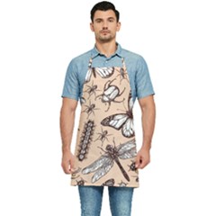 Vintage-drawn-insect-seamless-pattern Kitchen Apron