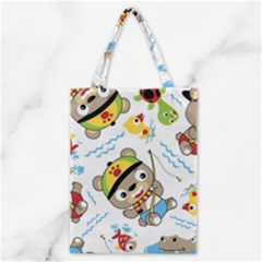 Vector-seamless-pattern-cute-fishing-animals-cartoon Classic Tote Bag