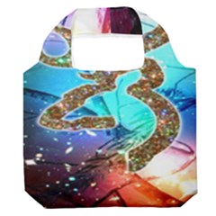 Browning Deer Glitter Galaxy Premium Foldable Grocery Recycle Bag