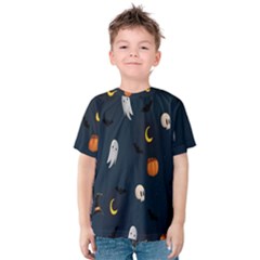 Halloween Ghost Pumpkin Bat Skull Kids  Cotton Tee