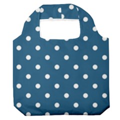 Polka-dots-blue White Premium Foldable Grocery Recycle Bag