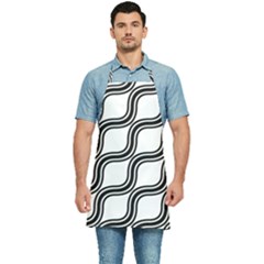 Diagonal-black White Kitchen Apron