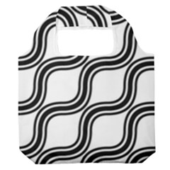 Diagonal-black White Premium Foldable Grocery Recycle Bag