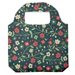 Flowering Branches Seamless Pattern Premium Foldable Grocery Recycle Bag
