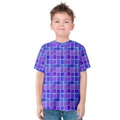 Background Mosaic Purple Blue Kids  Cotton Tee