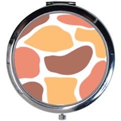 Geometric Pastel Bricks   Mini Round Mirror
