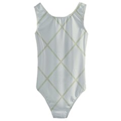 Discreet Cream Plaids Kids  Cut-out Back One Piece Swimsuit