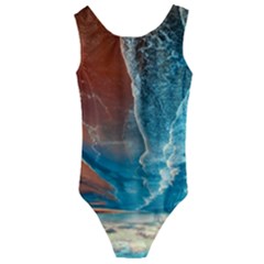 Sea Ocean Coastline Coast Sky Clouds Beach Sand Kids  Cut-out Back One Piece Swimsuit