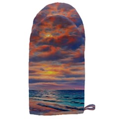 Serene Sunset Over Beach Microwave Oven Glove