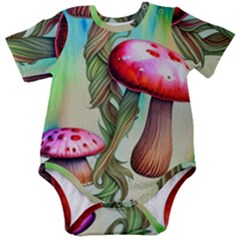 Warm Mushroom Forest Baby Short Sleeve Bodysuit