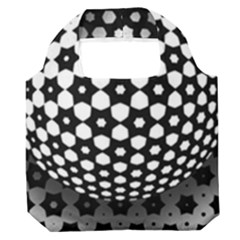 Sphere Spherical Circular Monochrome Circle Art Premium Foldable Grocery Recycle Bag