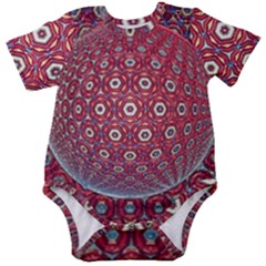 Sphere Spherical Metallic Colorful Circular Orb Baby Short Sleeve Bodysuit