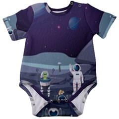 Alien-astronaut-scene Baby Short Sleeve Bodysuit