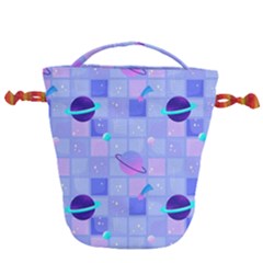 Seamless-pattern-pastel-galaxy-future Drawstring Bucket Bag