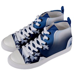 The Great Wave Off Kanagawa Women s Mid-top Canvas Sneakers