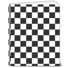 Black White Checker Pattern Checkerboard 8  X 10  Hardcover Notebook