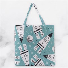 Cute-seamless-pattern-with-rocket-planets-stars Grocery Tote Bag