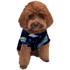 Colorful-abstract-pattern-consisting-glowing-lights-luminescent-images-marine-plankton-dark Dog T-shirt