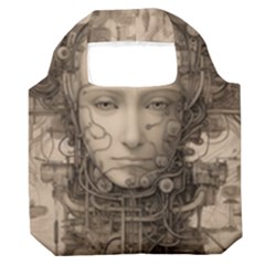 Cyborg Robot Future Drawing Poster Premium Foldable Grocery Recycle Bag