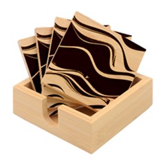 Wave Of Abstract Colors Bamboo Coaster Set