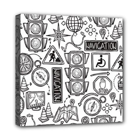 Navigation-seamless-pattern Mini Canvas 8  X 8  (stretched)