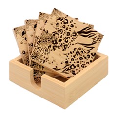 Mix Animal Skin Prints Seamless Pattern Vector Bamboo Coaster Set