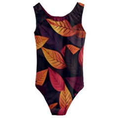 Leaves Autumn Kids  Cut-out Back One Piece Swimsuit