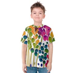 Plants Leaves Colorful Kids  Cotton T-shirt