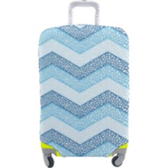 Seamless Pattern Of Cute Summer Blue Line Zigzag Luggage Cover (large)