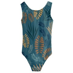 Leaves Pattern Texture Plant Kids  Cut-out Back One Piece Swimsuit
