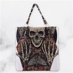 Gray And Multicolored Skeleton Illustration Grocery Tote Bag