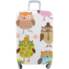 Cute Owls Pattern Luggage Cover (large)