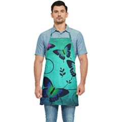 Texture Butterflies Background Kitchen Apron