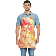 Monotype Art Pattern Leaves Colored Autumn Kitchen Apron