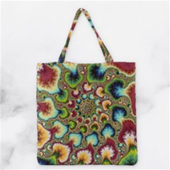 Colorful Psychedelic Fractal Trippy Grocery Tote Bag