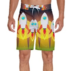 Rocket Take Off Missiles Cosmos Men s Beach Shorts