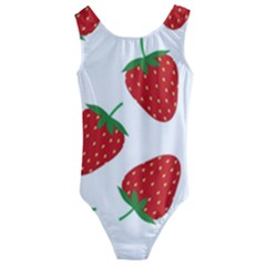 Seamless Pattern Fresh Strawberry Kids  Cut-out Back One Piece Swimsuit