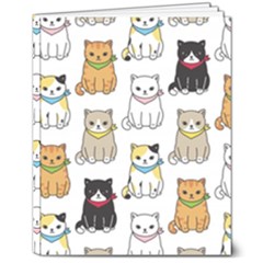 Cat Kitten Seamless Pattern 8  X 10  Hardcover Notebook