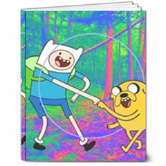 Jake And Finn Adventure Time Landscape Forest Saturation 8  X 10  Hardcover Notebook