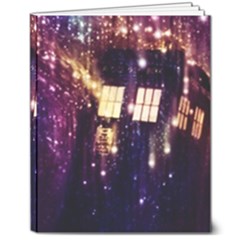 Tardis Regeneration Art Doctor Who Paint Purple Sci Fi Space Star Time Machine 8  X 10  Hardcover Notebook