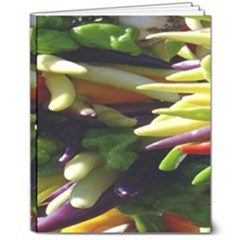 Bright Peppers 8  X 10  Hardcover Notebook