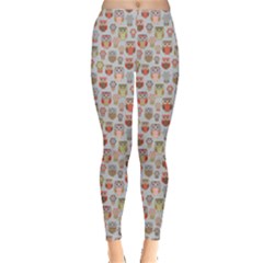 Light Gray Owls Leggings 