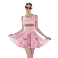 Lace Flamingos Pink Skater Dress
