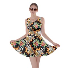 Pop Art Pop Corn Black Double Sided Skater Dress